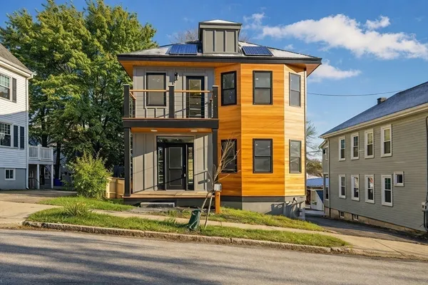 a front view of a house