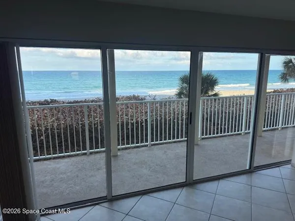 a view of a balcony