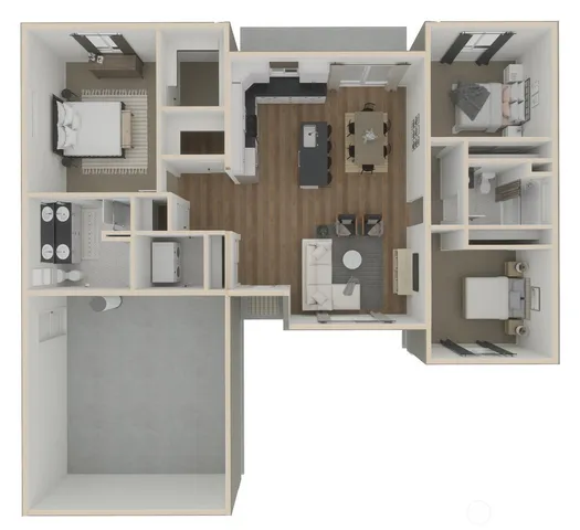 an aerial view of a city