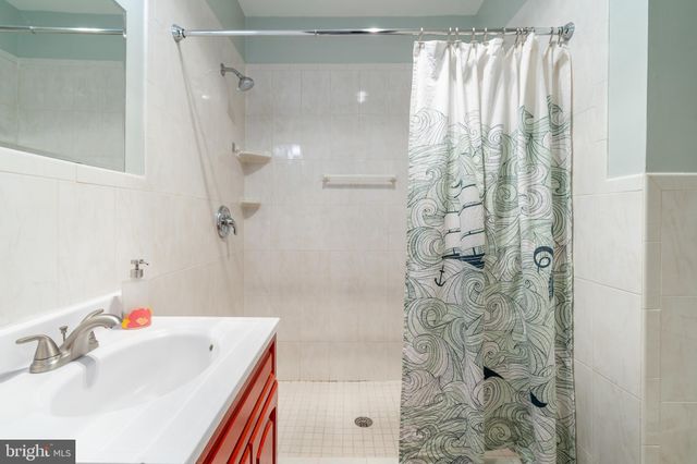 a bathroom with a sink and a shower