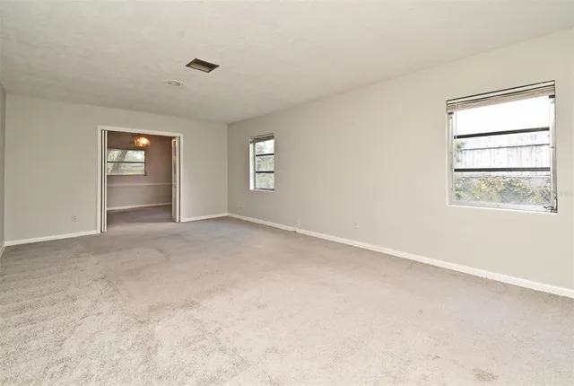 an empty room with a window