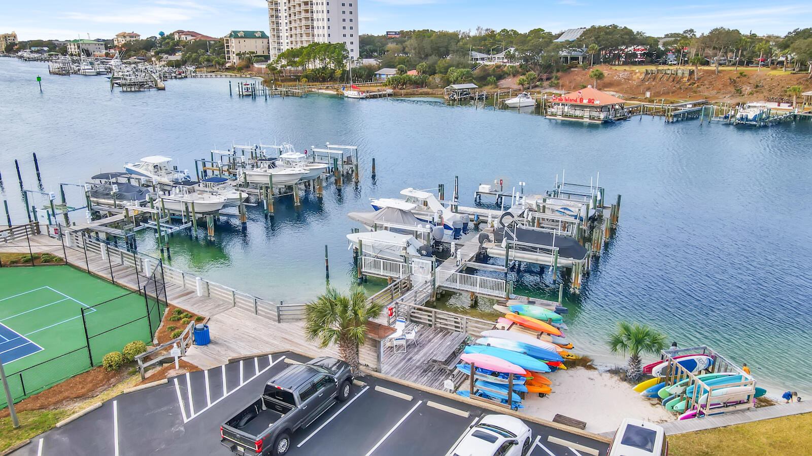 30 Moreno Point Road, Unit 102A Destin, FL 32541 - Photo 34 of 52 an aerial view of a house with outdoor space