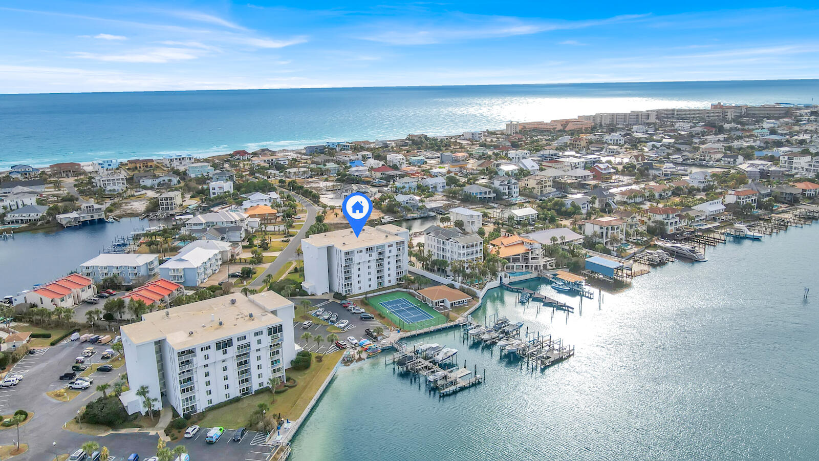 30 Moreno Point Road, Unit 102A Destin, FL 32541 - Photo 37 of 52 an aerial view of multiple house