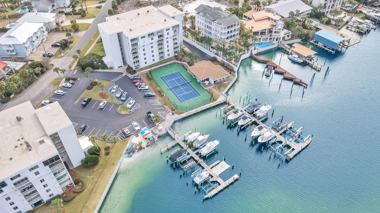 30 Moreno Point Road, Unit 102A Destin, FL 32541 - Photo 38 of 52 an aerial view of residential houses with outdoor space