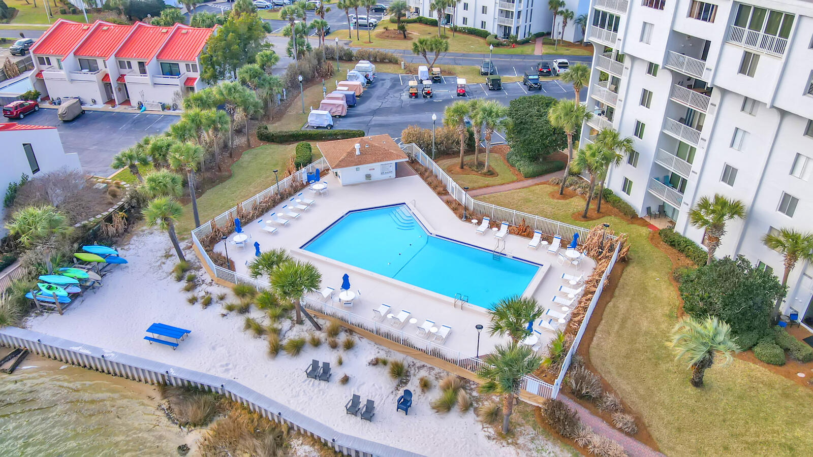 30 Moreno Point Road, Unit 102A Destin, FL 32541 - Photo 51 of 52 an aerial view of a house with outdoor space