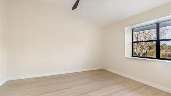 an empty room with a window