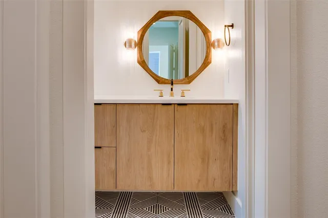 a front view of a house with wooden floor