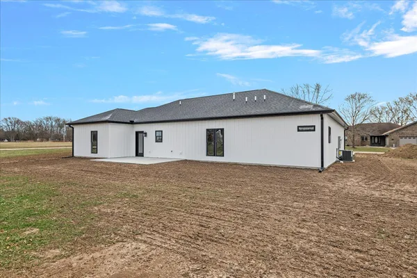 a house view with a garden space
