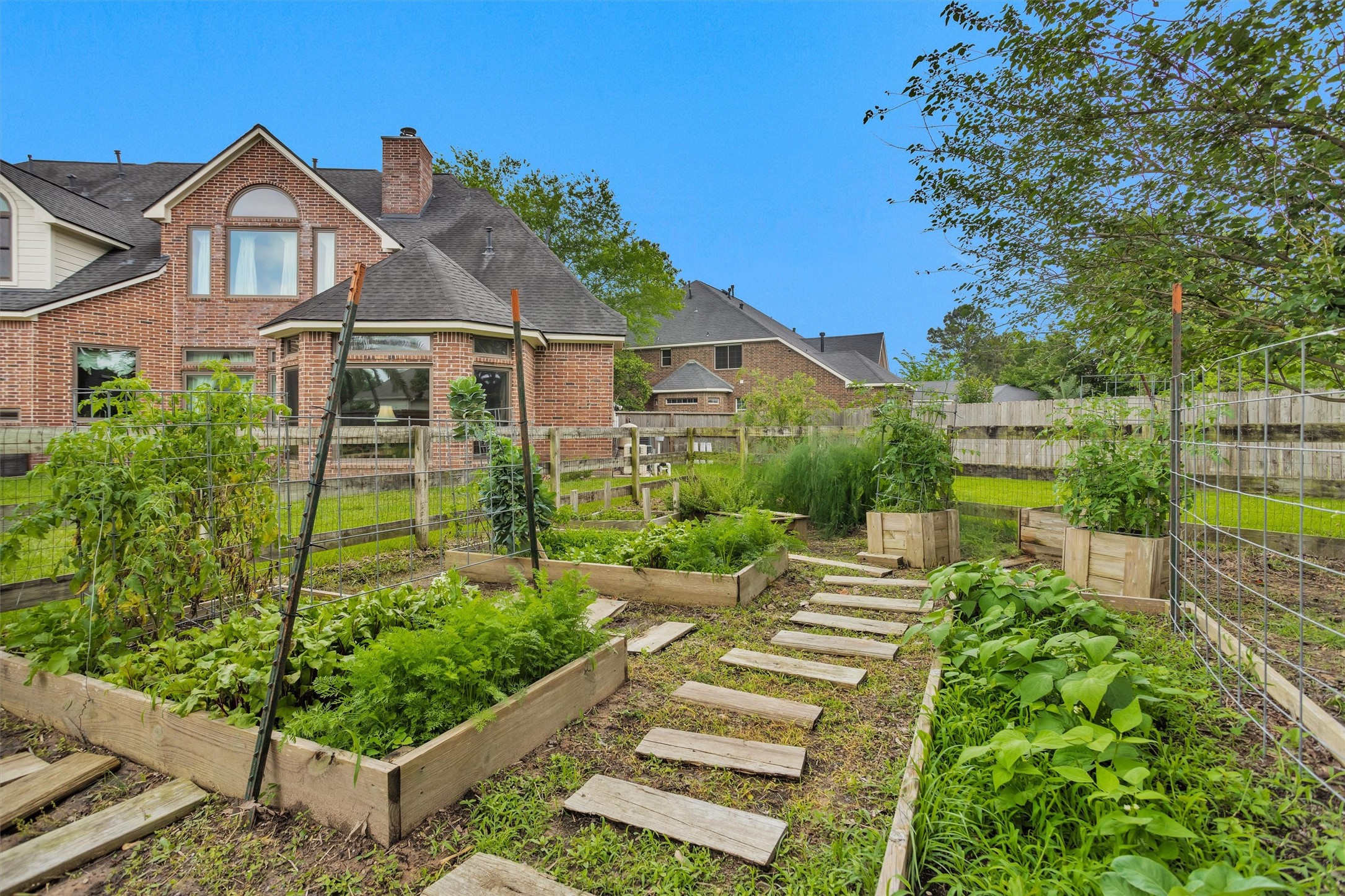 8314 Drew Haven Lane Spring, TX 77379 - Photo 47 of 49 Well-maintained vegetable garden featuring raised beds.