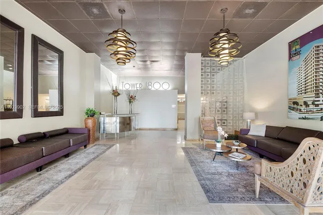 a living room with furniture