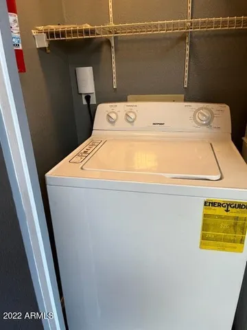 a close up view of washer and dryer