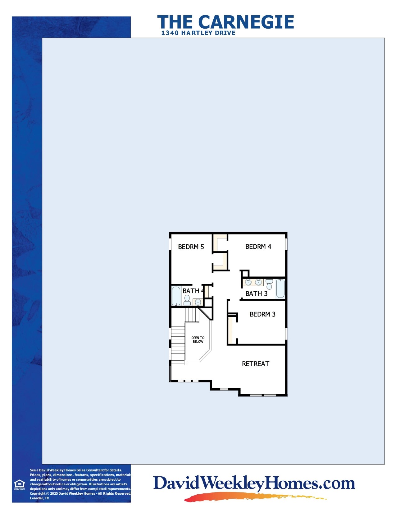 1340 Hartley Drive Leander, TX 78641 - Photo 24 of 24 Floor Plan - 2nd Floor