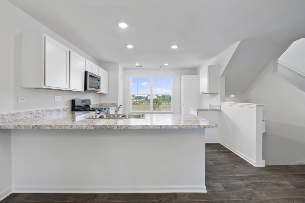 3815 Currant Lane Elgin, IL 60124 - Photo 5 of 21 a kitchen with stainless steel appliances granite countertop a sink a stove a refrigerator a microwave and cabinets
