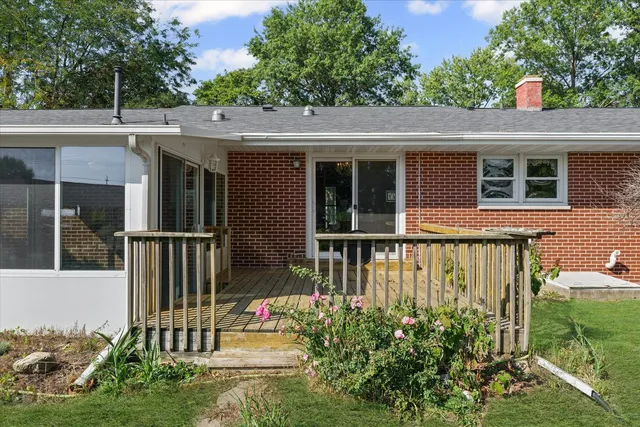 an aerial view of residential house with outdoor space
