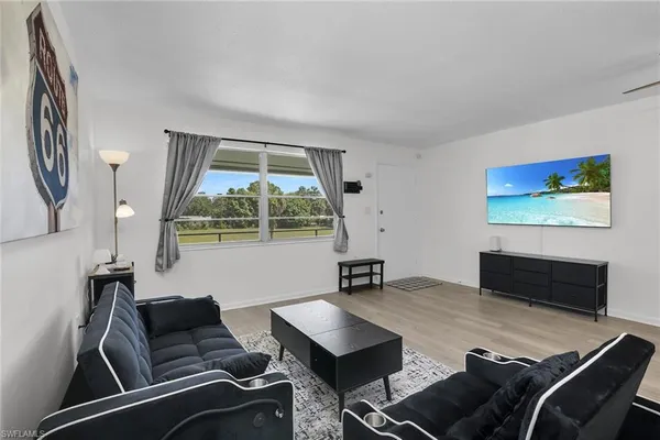 a living room with furniture