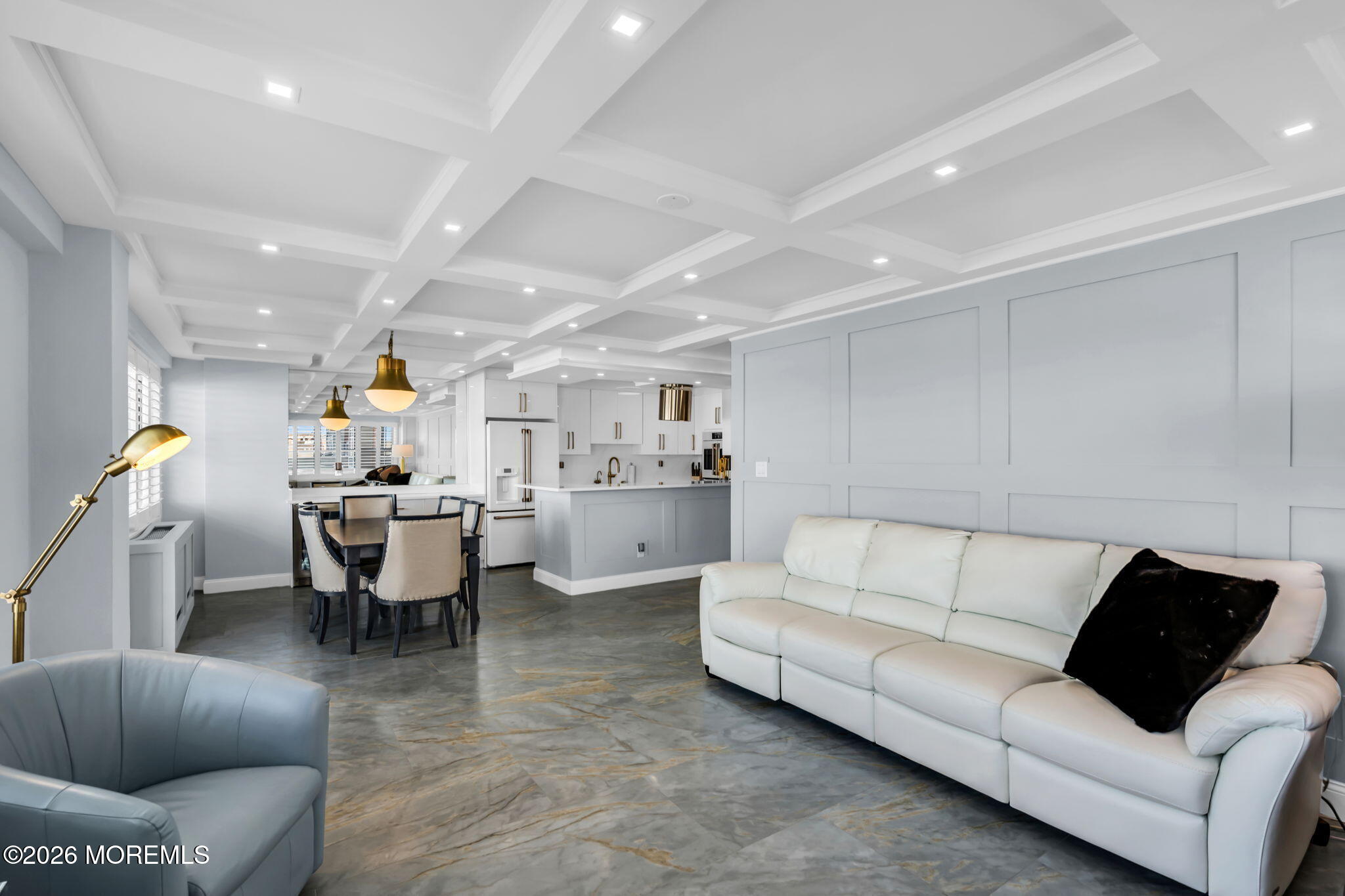 28 Riverside Avenue, Unit 1N Red Bank, NJ 07701 - Photo 7 of 40 a living room with furniture and kitchen view