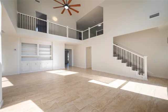 a view of an entryway with a front door