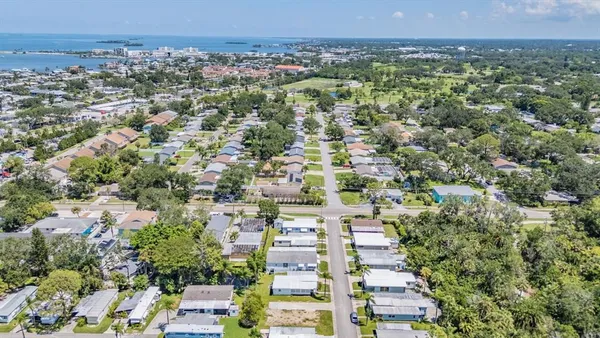 an aerial view of multiple house