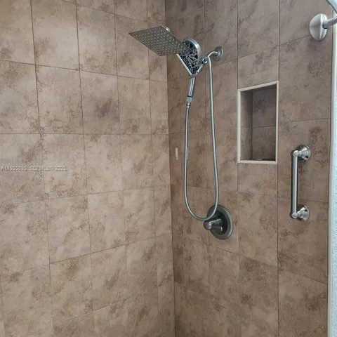a bathroom with a shower