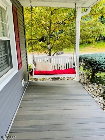 a small area with trees in the background