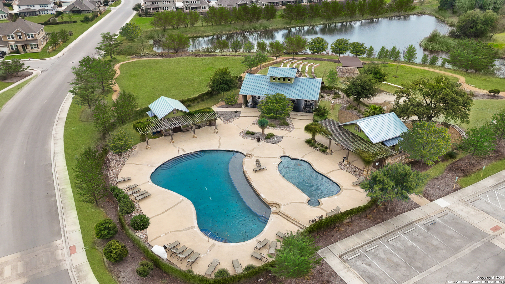 9426 Chatside Schertz, TX 78154 - Photo 38 of 44 an aerial view of a house with outdoor space and lake view