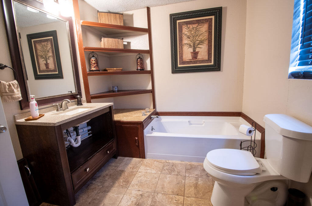 2609 County Road 7110 Lubbock, TX 79404 - Photo 8 of 29 a bathroom with a sink a toilet and a bathtub
