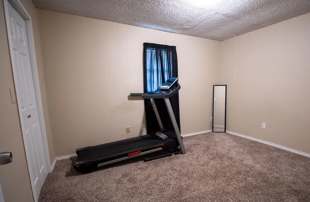 a room with gym equipment
