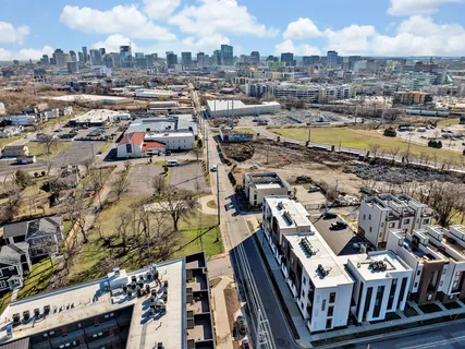 an aerial view of a city