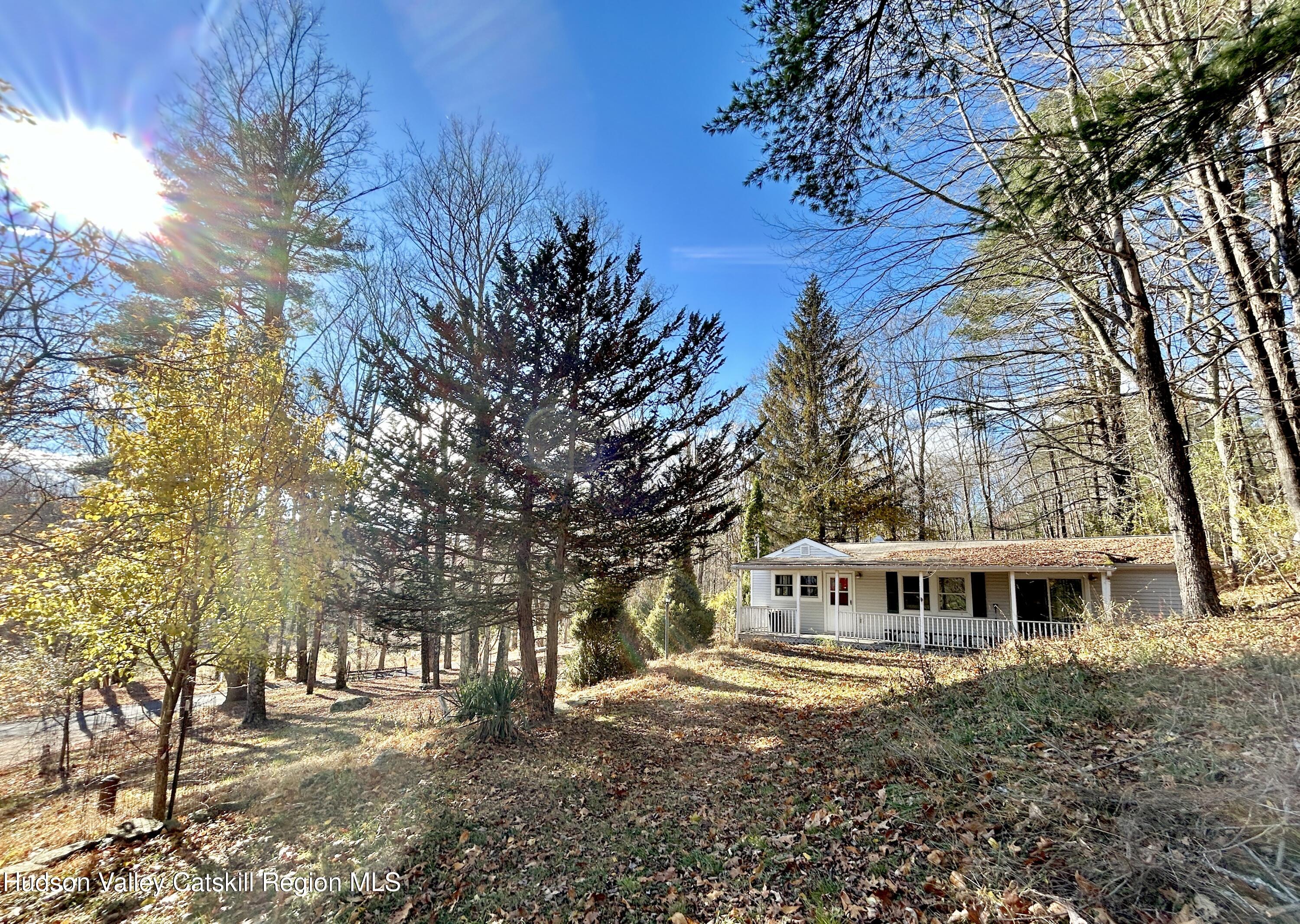 a view of a big yard in front of a house