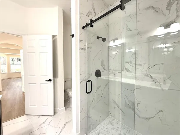 a bathroom with a shower