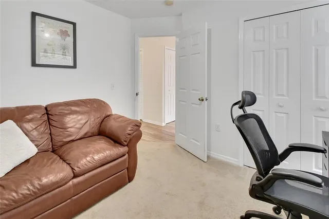 a living room with furniture