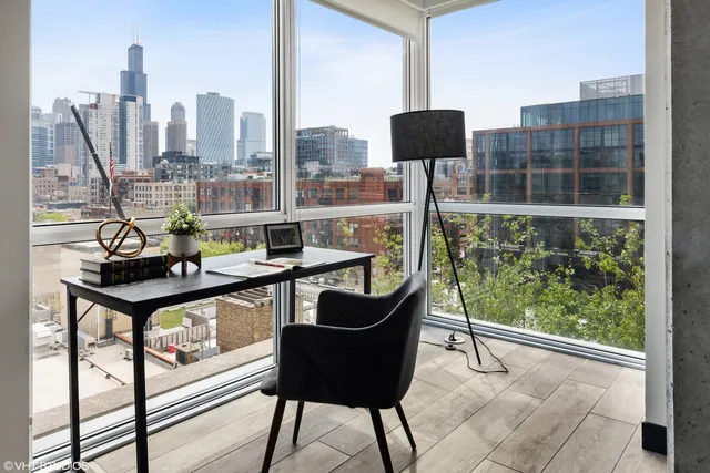 a view of a furniture and an empty room