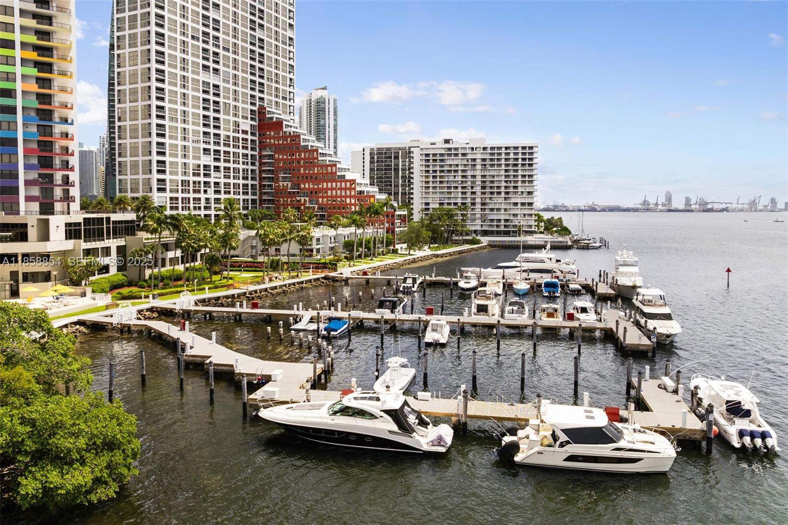 1581 Brickell Avenue, Unit T104 Miami, FL 33129 - Photo 38 of 42 a view of a lake with tall buildings