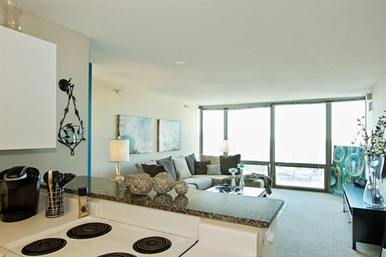 2 East Erie Street, Unit 3906 Chicago, IL 60611 - Photo 7 of 13 a living room with furniture and a large window