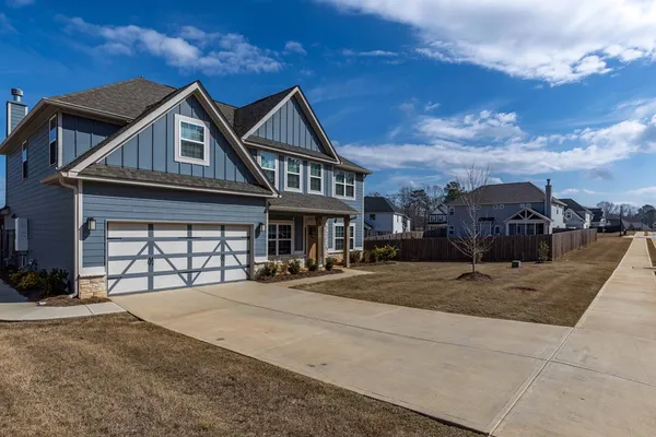 front view of a house with a pathway