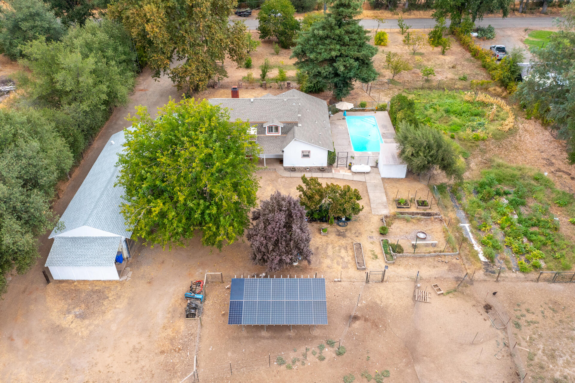 8132 Maynard Road Palo Cedro, CA 96073 - Photo 31 of 35 an aerial view of a house with outdoor space
