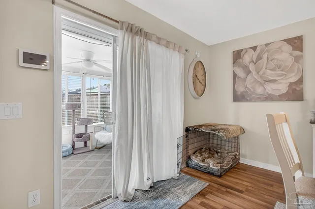 a view of a door and chair