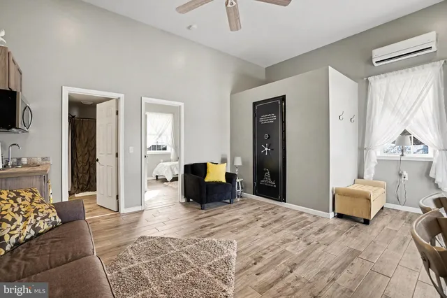 a view of a bathtub in big room