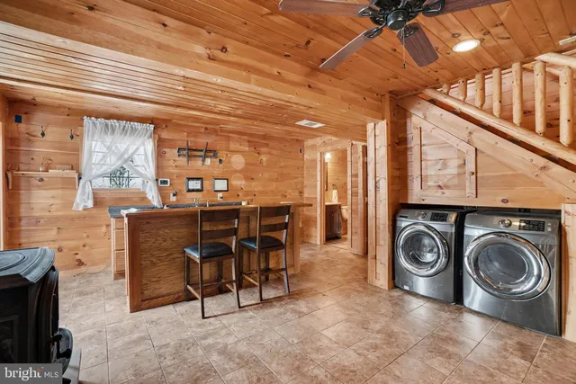 a building outdoor space with patio furniture