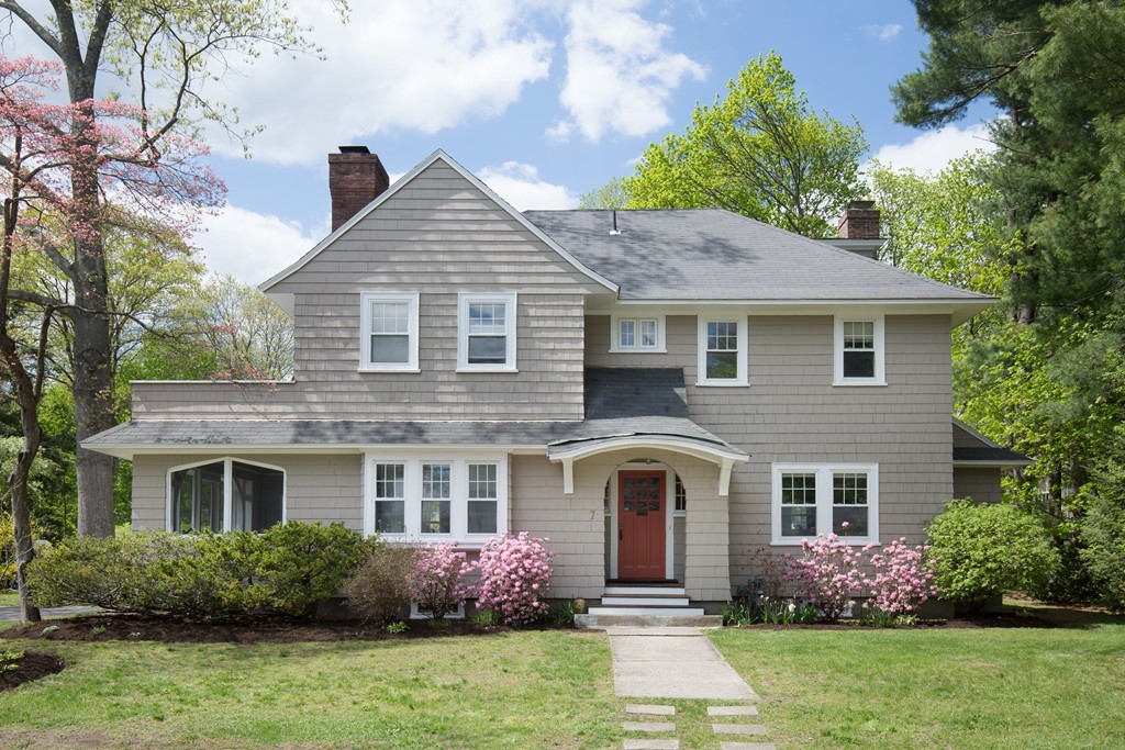 7 Homestead Road Wellesley, MA 02482 - Photo 1 of 10 a front view of house with yard and green space