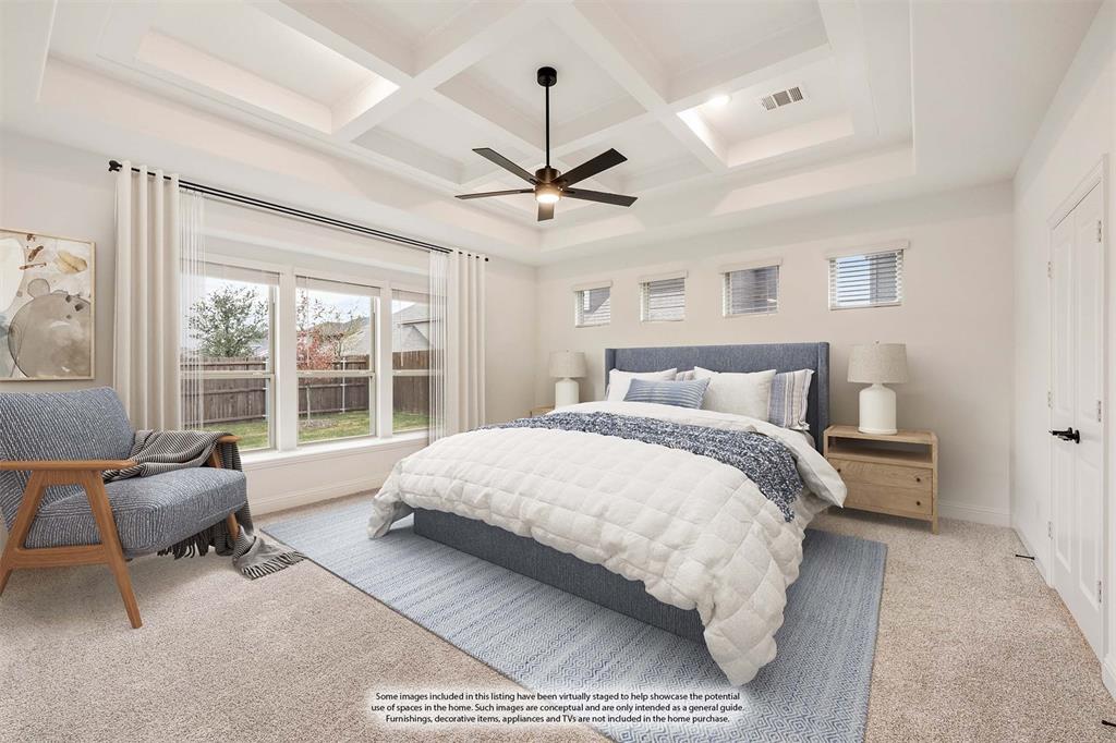 2824 Spg Vly Way Anna, TX 75409 - Photo 24 of 40 a spacious bedroom with a bed a couch and a large window