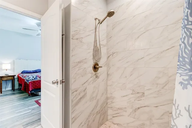a bathroom with a shower
