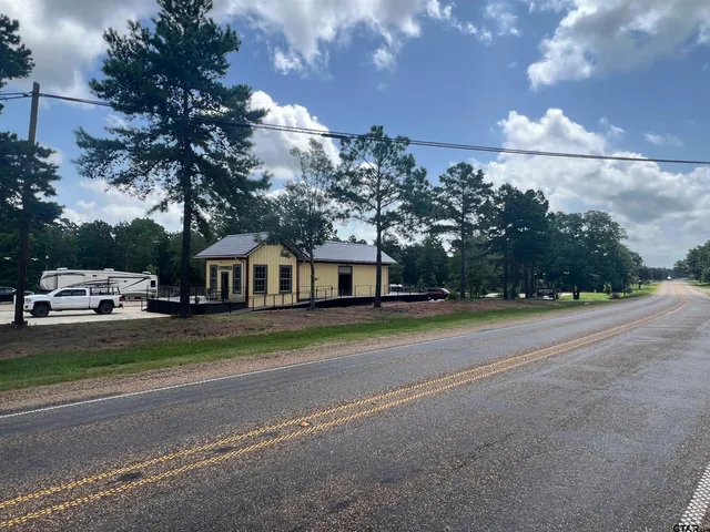 an aerial view of residential houses with trees
