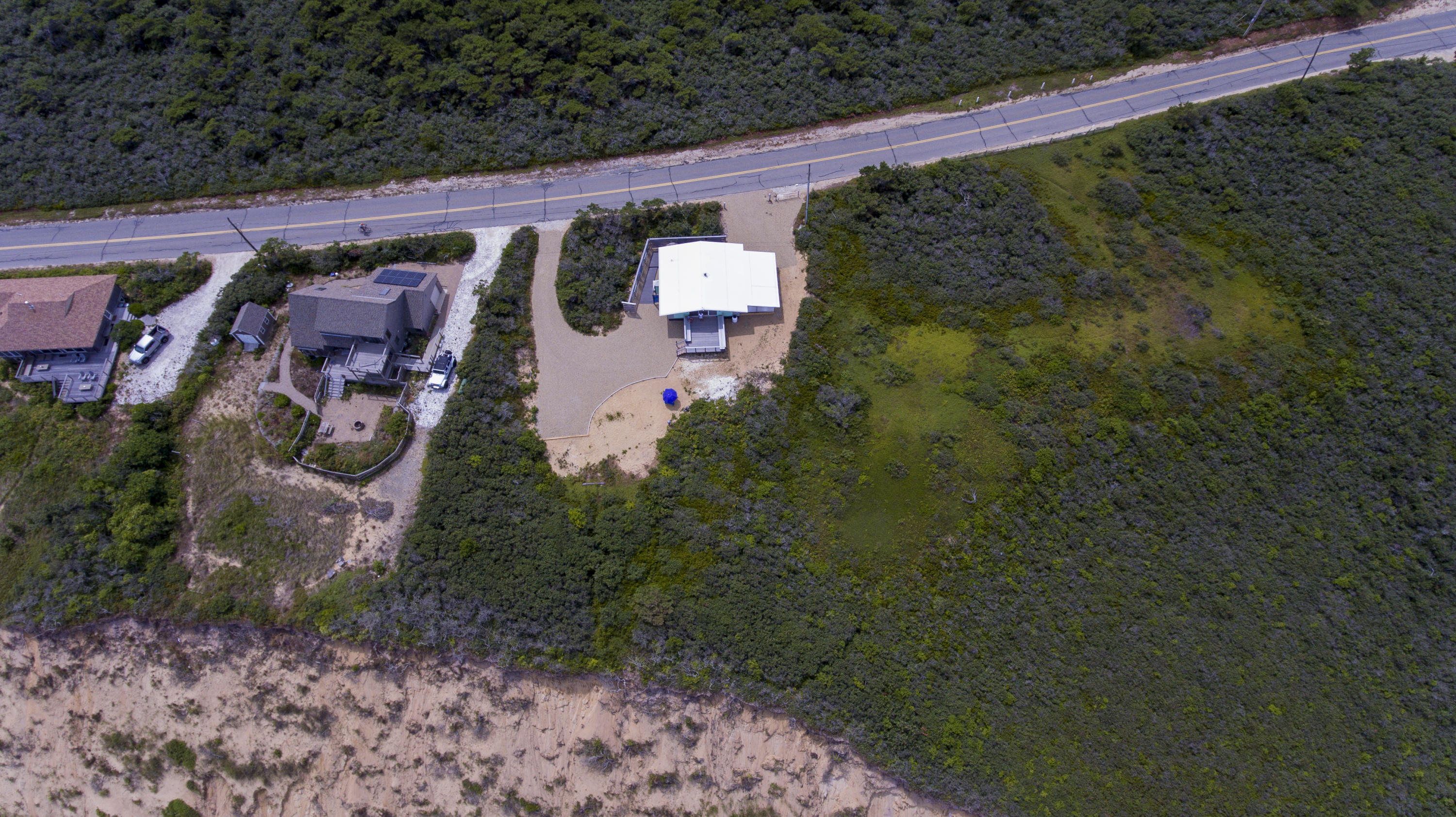 800 Ocean View Drive Wellfleet, MA 02667 - Photo 30 of 38 an aerial view of a house with a yard