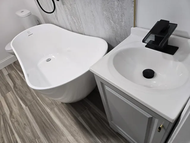 a bathroom with a sink
