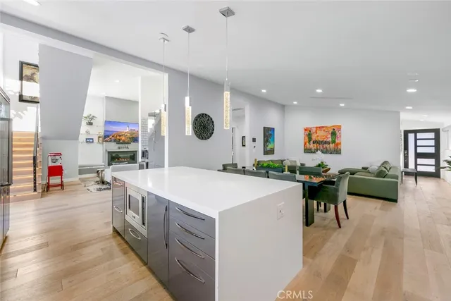 a view of a ocean with city