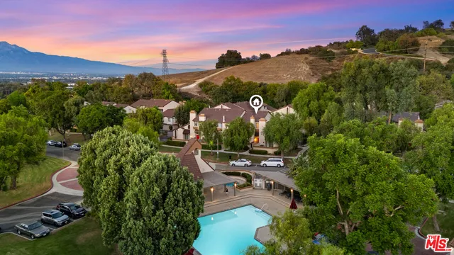 a view of a city with sunset view