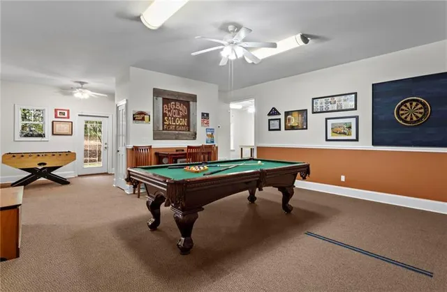 a view of a lake with houses