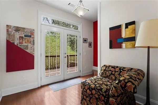 a backyard of a house with lots of green space