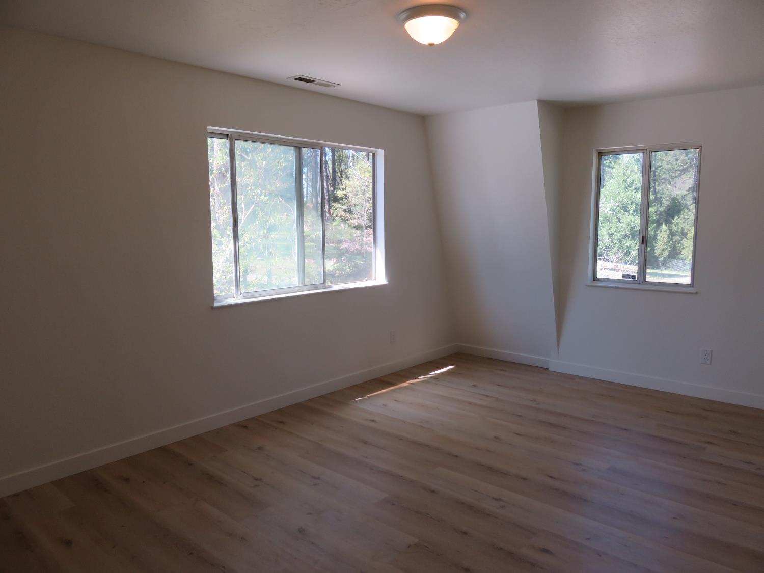 190 Bald Mountain Road West Point, CA 95255 - Photo 40 of 48 an empty room with wooden floor and windows